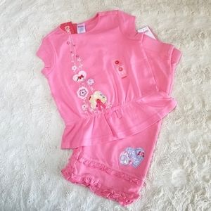 Gymboree Pink Flower Vine tee & Gaucho pants from Love is in the air line Size 5